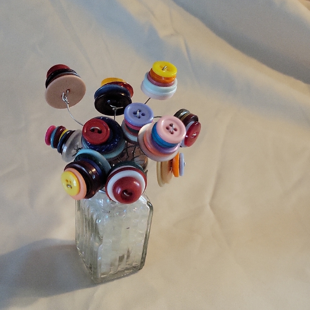 Colorful Button Bouquet.   Hand Made